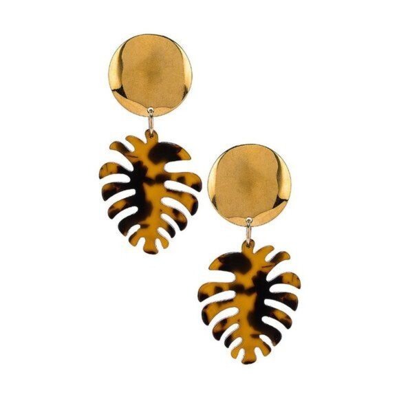Paradigm Copa Cabana Dark Tortoise Shell & Gold Filled Earrings - Picture 1 of 3